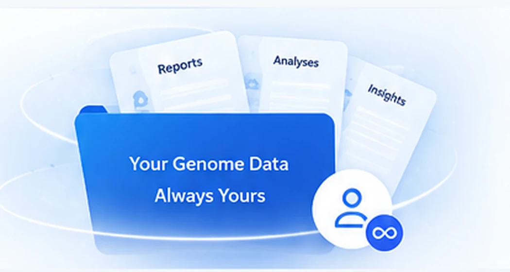 Illustration of a digital genome data folder belonging to its owner